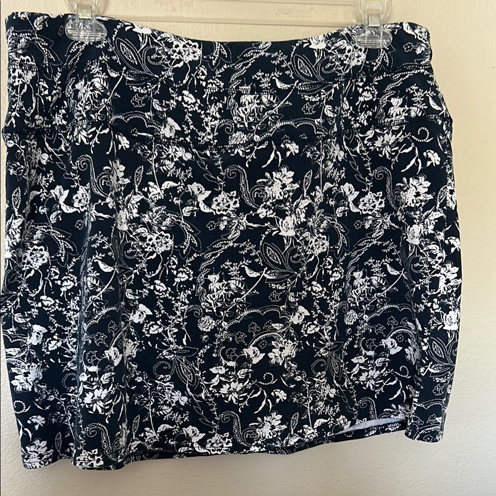 Floral Blue and White Skirt